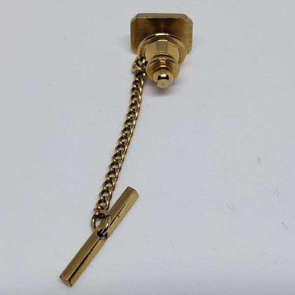 Vintage Gold Tone D Diamond Tie Tac - Picture 3 of 3